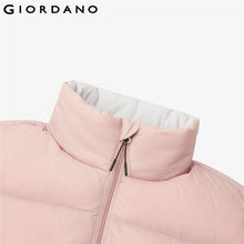 Load image into Gallery viewer, Giordano Women Down Jackets Stand Collar 90% White Goose Down Jacket Lightweight Slant Pocket Down Coat 05371706