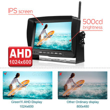 Load image into Gallery viewer, GreenYi 1280x720 High Definition AHD Wireless Truck DVR Monitor 7" Night Vision Reverse Backup Recorder Wifi Camera For Bus Car. Surveillance