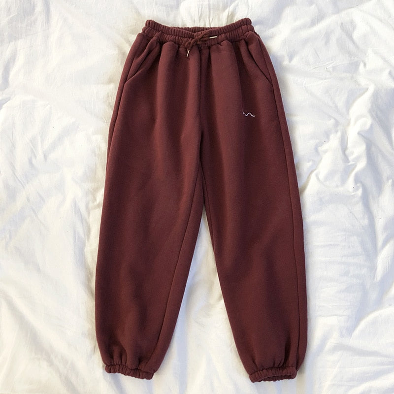 Neploe Pants Women 2021 Spring New Embroidery Elastic High Waist Ladies Trousers Loose Casual Beam Feet Pants Femme 1C285