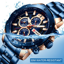 将图片加载到图库查看器,CURREN Men Watch Top Brand Stainless Steel Mens Watches Chronograph Quartz Watch Men Sports Clock Relogio Masculino Reloj Hombr