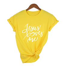 Load image into Gallery viewer, Jesus Loves Me Shirt Women Fashion Christian T-Shirt Religious Shirts Faith Tee 90s Girl Aesthetic Faith Tops Jesus Tee