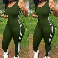 Load image into Gallery viewer, New Bodysuits Women Romper Women Striped Tight Romper One Piece Leggings Pants Jumpsuit Athletic Romper
