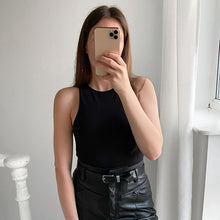 将图片加载到图库查看器,Yimunancy 5 Colors Sleeveless Bodysuit Women Solid Seamless Bodycon Bodysuit 2020 Women Ladies Skinny Bodysuit Summer Overalls