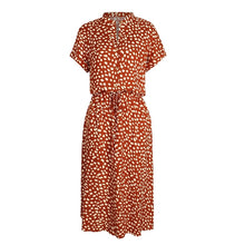 將圖片載入圖庫檢視器 Ladies Bohemian Leopard Print Shirt Dress Women Casual Midi Holiday Summer Dress Female A-line Loose Women Beach Dress Vestidos