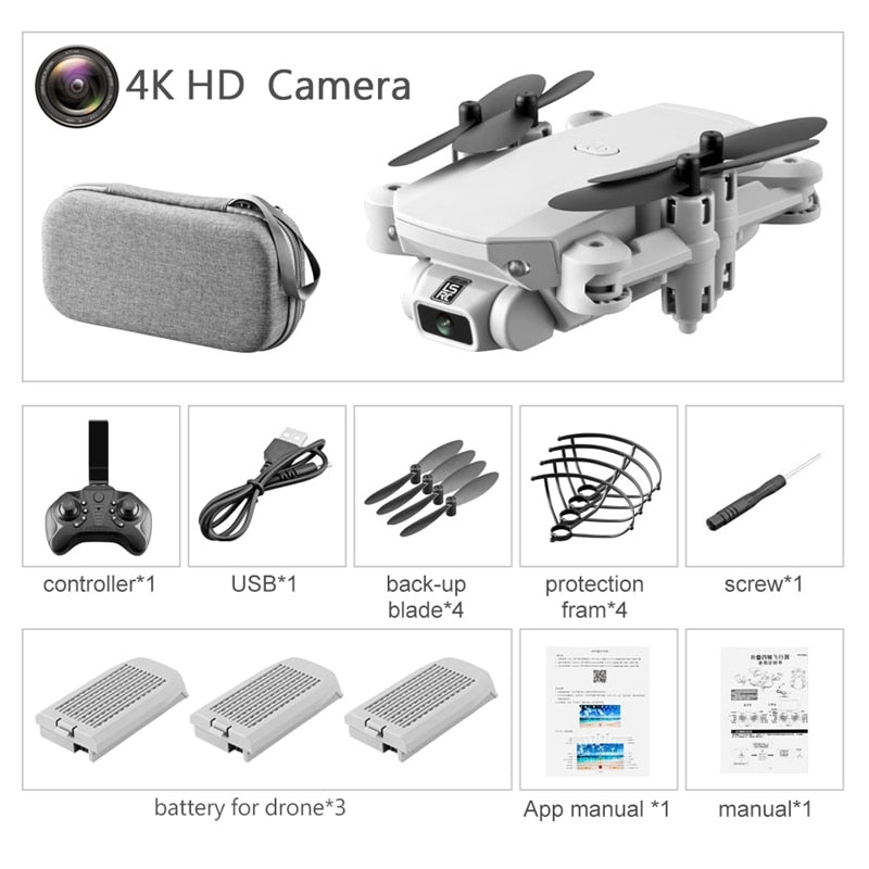 Drone 4k HD Wide Angle Camera 0.3MP/5.0MP/4K HD Cameras Mini Drone LS-MIN Dron Camera Quadcopter Height Keep Drones Toys Gifts