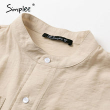將圖片載入圖庫檢視器 Simplee Casual sash belt women playsuit Sleeveless buttons pockets female rompers jumpsuit Spring summer elegant ladies overalls