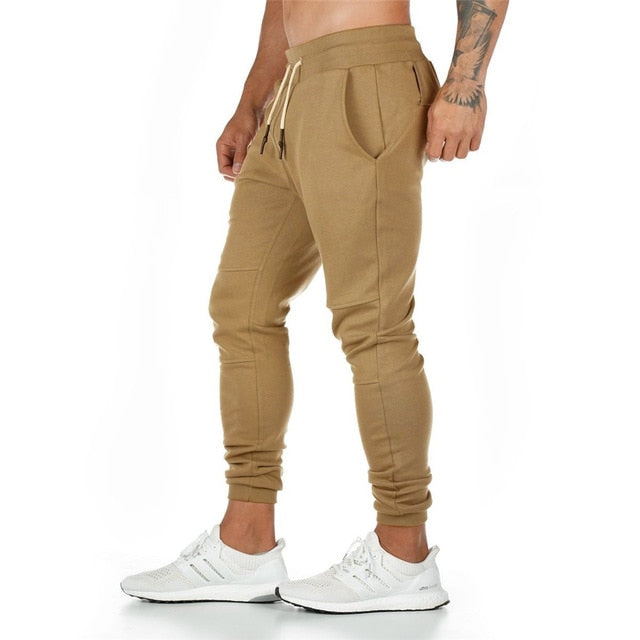 Men's Jogging Pants Fitness Tights Track Pant Skinny Gyms Muscle Walking Running Trousers Casual Black Solid Color Workout Sportswear Sweatpants