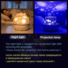 Load image into Gallery viewer, Music Projector Night Light With BT Speaker Chargeable Universe Starry Sky Rotate LED Lamp Colorful Flashing Star Kids Baby Gift