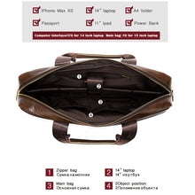 將圖片載入圖庫檢視器 WESTAL Bag men's Genuine Leather briefcase Male man laptop bag natural Leather for men Messenger bags men's briefcases 2019