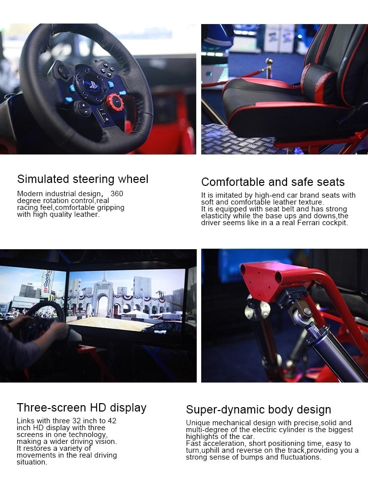 Amusement Device Three Screen HD VR Driving Car Racing Games Video Simulator Arcade Game Machine For Game Center