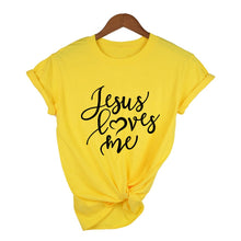 Load image into Gallery viewer, Jesus Loves Me Shirt Women Fashion Christian T-Shirt Religious Shirts Faith Tee 90s Girl Aesthetic Faith Tops Jesus Tee