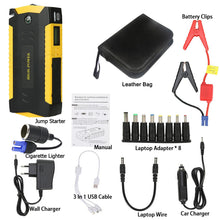 Load image into Gallery viewer, GKFLY High Capacity Car Jump Starter 600A Starting Device Portable Power Bank 12V Starter Cables Auto Battery Booster Charger