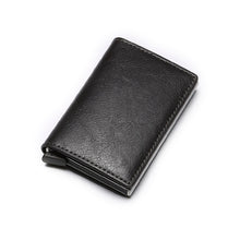 将图片加载到图库查看器,DIENQI Carbon Fiber RFID Blocking Men's Credit Card Holder Leather Bank Card Wallet Case Cardholder Protection Purse For Women