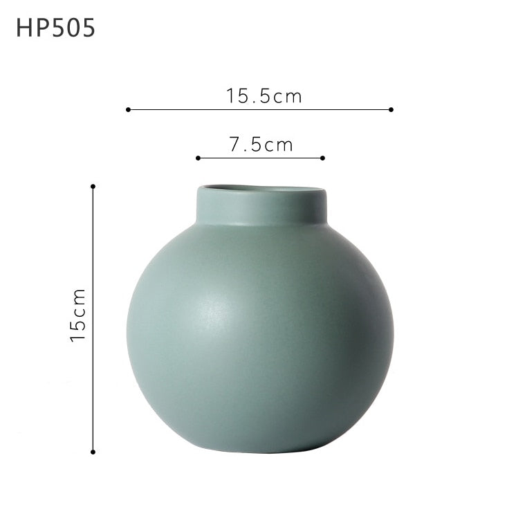 Modern Spherical Flower Vase Floral Ceramic Ball Planter Vase for Dried Flowers Table Top Centerpieces for Home Decoration