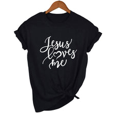 Load image into Gallery viewer, Jesus Loves Me Shirt Women Fashion Christian T-Shirt Religious Shirts Faith Tee 90s Girl Aesthetic Faith Tops Jesus Tee