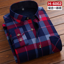 Load image into Gallery viewer, Men thermal shirt Winter Thick Flannel Warm Plaid Dress Shirts Long Sleeve Men's Work Shirts Casual Slim Fit thermo shirts 6XL