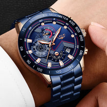 Load image into Gallery viewer, LIGE 2020 New Fashion Mens Watches with Stainless Steel Top Brand Luxury Sports Chronograph Quartz Watch Men Relogio Masculino
