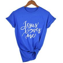 Load image into Gallery viewer, Jesus Loves Me Shirt Women Fashion Christian T-Shirt Religious Shirts Faith Tee 90s Girl Aesthetic Faith Tops Jesus Tee