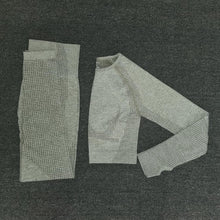 Load image into Gallery viewer, Women Seamless yoga set Fitness Sports Suits GYM Cloth Yoga Long Sleeve Shirts High Waist Running Leggings Workout Pants Shirts