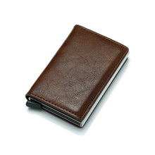 将图片加载到图库查看器,DIENQI Carbon Fiber RFID Blocking Men's Credit Card Holder Leather Bank Card Wallet Case Cardholder Protection Purse For Women