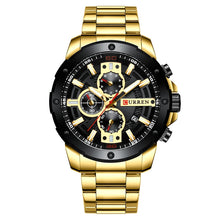 将图片加载到图库查看器,CURREN Men Watch Top Brand Stainless Steel Mens Watches Chronograph Quartz Watch Men Sports Clock Relogio Masculino Reloj Hombr