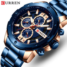 将图片加载到图库查看器,CURREN Men Watch Top Brand Stainless Steel Mens Watches Chronograph Quartz Watch Men Sports Clock Relogio Masculino Reloj Hombr