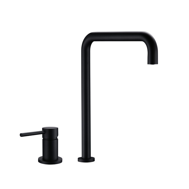 Brush Gold Sdolid Brass Single Handle Kitchen Mixer Tap 360 Degree Swivel Spout Brushed Gold 2 hole Deck Mounted Sink Faucet