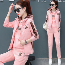 Load image into Gallery viewer, Women Suit Tracksuit Winter 3 Piece Set Hoodies+Vest+Pants Casual Suit Plus Velvet Warm Sporting Women's Suits Female Clothes