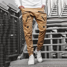 将图片加载到图库查看器,CHRLEISURE Men's Cargo Pocket Trousers Pants Streetwear Joggers Jogging Running Men Sweatpants Fashion Hip Hop Loose Pants Men