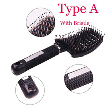 Cargar imagen en el visor de la galería, Hair Brush Scalp Massage Comb Hairbrush Bristle&Nylon Women Wet Curly Detangle Hair Brush for Salon Hairdressing Styling Tools