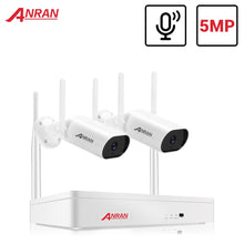 Load image into Gallery viewer, ANRAN 5MP Video Surveillance Kit Audio Camera Wireless NVR Kit Security Camera System 1920P Outdoor Waterproof Security Camera