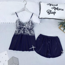 Cargar imagen en el visor de la galería, Satin Lace 5PCS Sleep Set Sexy Kimono Bathrobe Gown Female Robe Silky Nightwear Intimate Lingerie Casual Nightgown Sleepwear