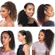Cargar imagen en el visor de la galería, Vigorous Drawstring Puff Ponytail Afro Kinky Curly Hair Extension Synthetic Clip in Pony Tail African American Hair Extension
