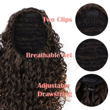 Cargar imagen en el visor de la galería, Vigorous Drawstring Puff Ponytail Afro Kinky Curly Hair Extension Synthetic Clip in Pony Tail African American Hair Extension