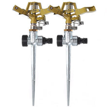 將圖片載入圖庫檢視器 360-degree Rotating Pulse Water Bird Sprinkler Sprinkler Garden Metal Spike Lawn Grass Hose