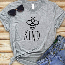 将图片加载到图库查看器,Be Kind Graphic T-shirt Women Girls Cotton Oversized T-shirt Summer Fashion Bees Print Top Harajuku Tshirt Unisex Tee Drop Shipping