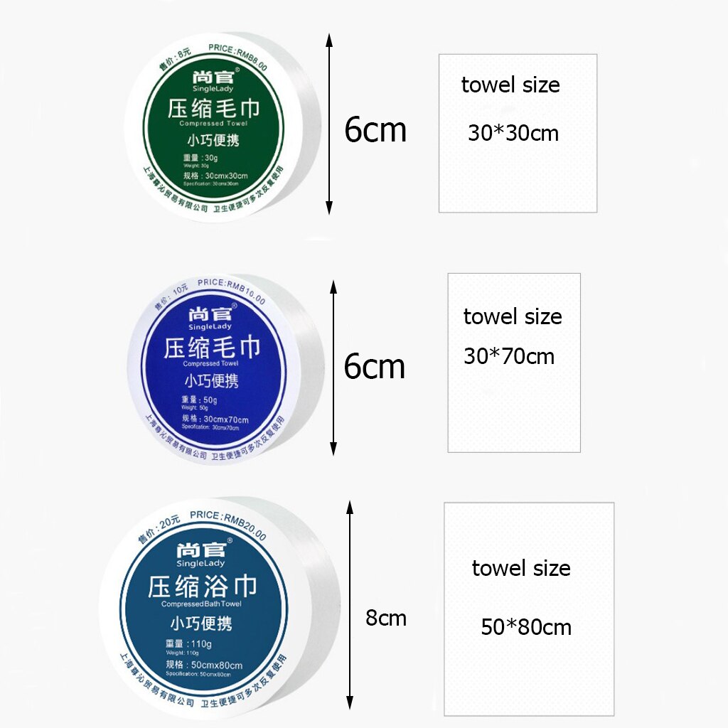 Compressed Cotton Towel Tablets Bathroom Face Hand Towel Expandable Reusable Large Bath Towels for Trip Hotel Home Travel