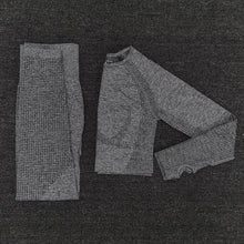 Load image into Gallery viewer, Women Seamless yoga set Fitness Sports Suits GYM Cloth Yoga Long Sleeve Shirts High Waist Running Leggings Workout Pants Shirts