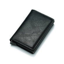 将图片加载到图库查看器,DIENQI Carbon Fiber RFID Blocking Men's Credit Card Holder Leather Bank Card Wallet Case Cardholder Protection Purse For Women