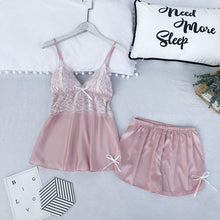 Cargar imagen en el visor de la galería, Satin Lace 5PCS Sleep Set Sexy Kimono Bathrobe Gown Female Robe Silky Nightwear Intimate Lingerie Casual Nightgown Sleepwear