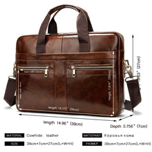 Load image into Gallery viewer, WESTAL Bag men&#39;s Genuine Leather briefcase Male man laptop bag natural Leather for men Messenger bags men&#39;s briefcases 2019
