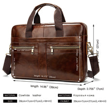 將圖片載入圖庫檢視器 WESTAL Bag men's Genuine Leather briefcase Male man laptop bag natural Leather for men Messenger bags men's briefcases 2019