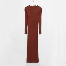 Load image into Gallery viewer, Wixra Women Sweater Dress All Base Match Slim Female O-neck Full Sleeve Mid-calf Knit Dresses Ladies 2019 Autumn Winter