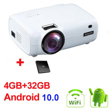 Load image into Gallery viewer, WZATCO E600 Android 10.0 Wifi Smart Portable Mini LED Projector Support Full HD 1080p 4K AC3 Video Home Theater Beamer Proyector