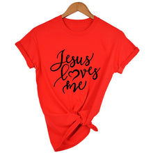 Load image into Gallery viewer, Jesus Loves Me Shirt Women Fashion Christian T-Shirt Religious Shirts Faith Tee 90s Girl Aesthetic Faith Tops Jesus Tee
