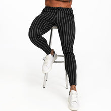 將圖片載入圖庫檢視器 New Autumn Winter Men's Chinos Slim Fit Black Chinos Trousers for Men Stretchy Pants Thick Casual Ankle Tight Fit Street zm385