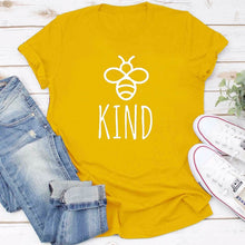 将图片加载到图库查看器,Be Kind Graphic T-shirt Women Girls Cotton Oversized T-shirt Summer Fashion Bees Print Top Harajuku Tshirt Unisex Tee Drop Shipping