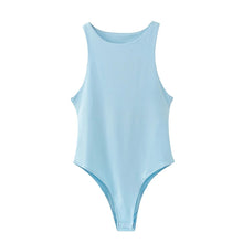 将图片加载到图库查看器,Yimunancy 5 Colors Sleeveless Bodysuit Women Solid Seamless Bodycon Bodysuit 2020 Women Ladies Skinny Bodysuit Summer Overalls