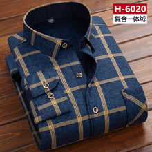 Load image into Gallery viewer, Men thermal shirt Winter Thick Flannel Warm Plaid Dress Shirts Long Sleeve Men's Work Shirts Casual Slim Fit thermo shirts 6XL