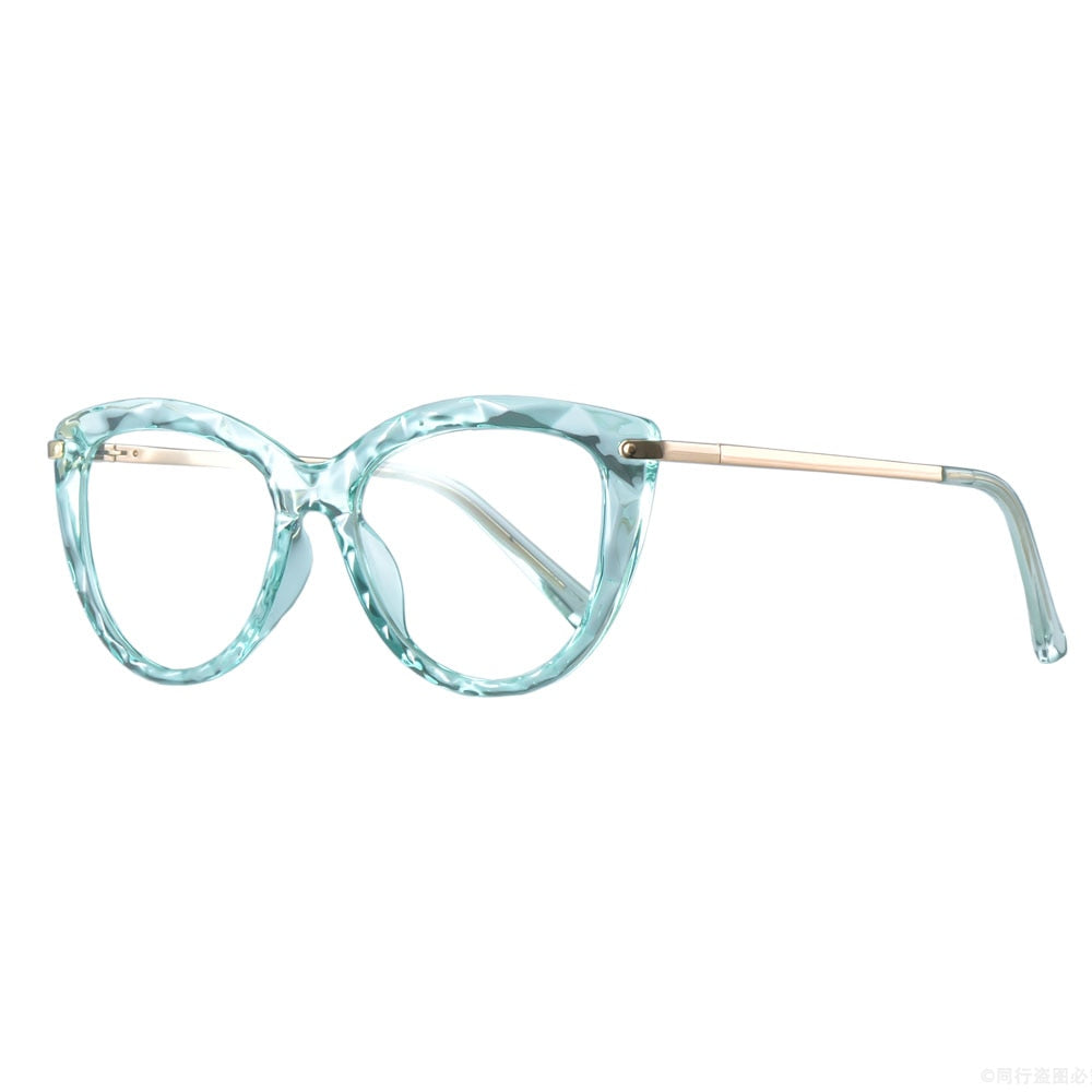 51009 Plastic Titanium Glasses Frames Cat Eye Women Diamond Bump Optical Fashion Computer Glasses